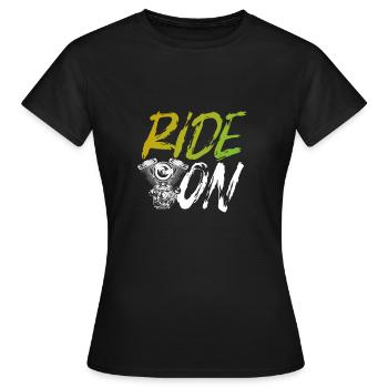 Poursuite de la moto - T-shirt Femme - noir - Devant - AI Model Female 172 dark (172cm)