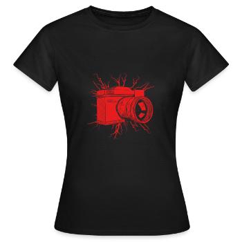 Appareil photo numérique rouge - T-shirt Femme - noir - Devant - AI Model Female 172 dark (172cm)