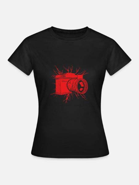 Rote Digitalkamera - Frauen T-Shirt - Schwarz