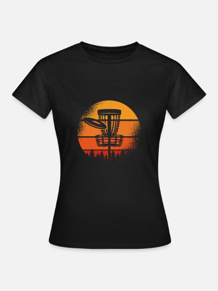 Disc Golf Retro-sonne - Frauen T-Shirt - Schwarz