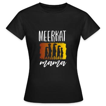 Maman suricate - T-shirt Femme - noir - Devant - AI Model Female 172 dark (172cm)
