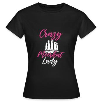 Dame suricate folle - T-shirt Femme - noir - Devant - AI Model Female 172 dark (172cm)