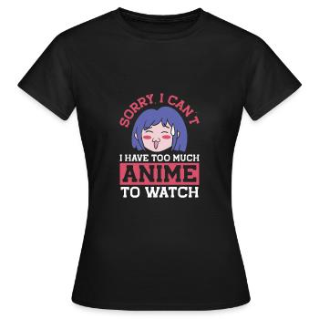 J’ai regardé trop d’anime - T-shirt Femme - noir - Devant - AI Model Female 172 dark (172cm)