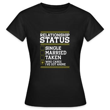 Statut de la relation - T-shirt Femme - noir - Devant - AI Model Female 172 dark (172cm)