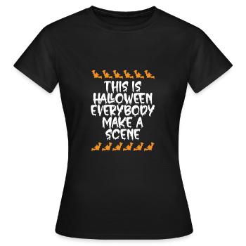 Aktuelle Stimmung an Halloween - Frauen T-Shirt - Schwarz - Vorne - AI Model Female 172 dark (172cm)