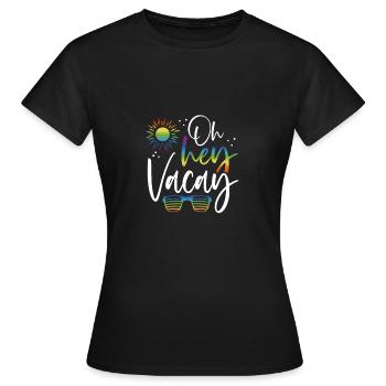 Oh Hey Sommerferien - Frauen T-Shirt - Schwarz - Vorne - AI Model Female 172 dark (172cm)