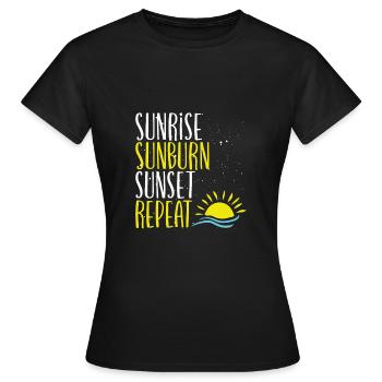 Sonnenaufgang Sonnenbrand - Frauen T-Shirt - Schwarz - Vorne - AI Model Female 172 dark (172cm)