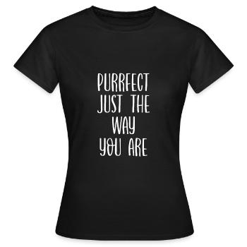 Purrs exactly as you are - Women's T-Shirt - black - Front - AI Model Female 172 dark (172cm)