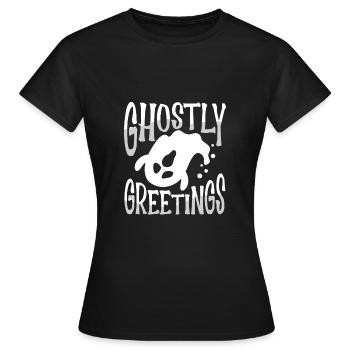 Salutations fantomatiques - T-shirt Femme - noir - Devant - AI Model Female 172 dark (172cm)