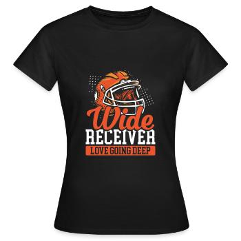 Les récepteurs larges aiment aller en profondeur - T-shirt Femme - noir - Devant - AI Model Female 172 dark (172cm)