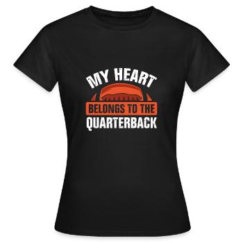 Mein Herz An Den Quaterback - Frauen T-Shirt - Schwarz - Vorne - AI Model Female 172 dark (172cm)