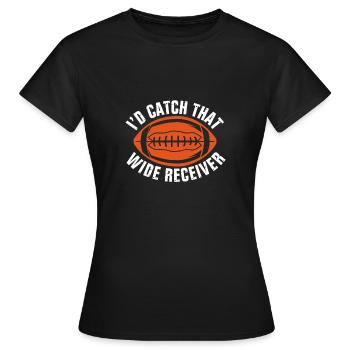 J’attraperais ce récepteur large - T-shirt Femme - noir - Devant - AI Model Female 172 dark (172cm)