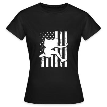 Running back On a Usa flag - Women's T-Shirt - black - Front - AI Model Female 172 dark (172cm)
