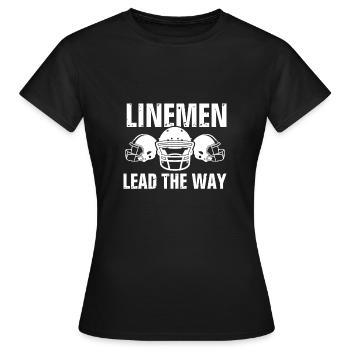 Lineman leads the way - Women's T-Shirt - black - Front - AI Model Female 172 dark (172cm)