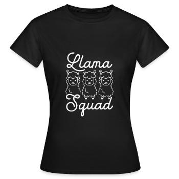 Troupe de lama - T-shirt Femme - noir - Devant - AI Model Female 172 dark (172cm)