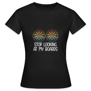 Arrêtez de regarder mes planches - T-shirt Femme - noir - Devant - AI Model Female 172 dark (172cm)