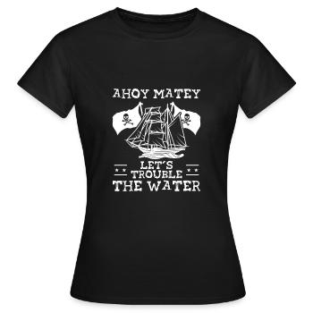 Bateau pirate Ahoi Buddy - T-shirt Femme - noir - Devant - AI Model Female 172 dark (172cm)