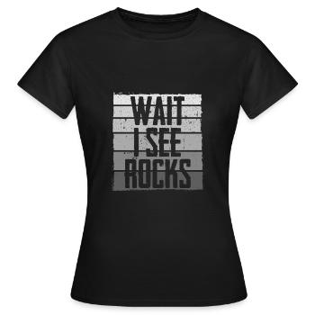 En attendant, je vois des pierres - T-shirt Femme - noir - Devant - AI Model Female 172 dark (172cm)