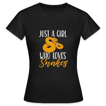 Juste une fille qui aime les serpents - T-shirt Femme - noir - Devant - AI Model Female 172 dark (172cm)