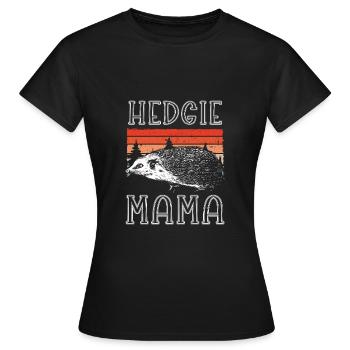 Nette Igelmutter Retro - Frauen T-Shirt - Schwarz - Vorne - AI Model Female 172 dark (172cm)