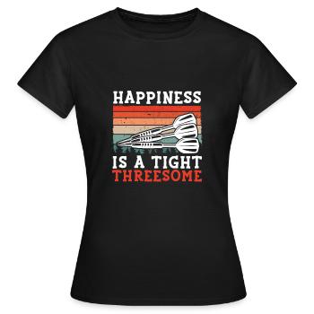 Glück ist ein enger Dreier - Frauen T-Shirt - Schwarz - Vorne - AI Model Female 172 dark (172cm)