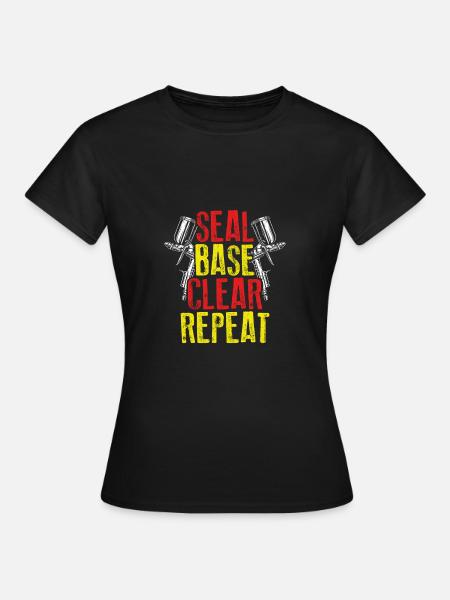 Versiegeln dann wiederholen - Frauen T-Shirt - Schwarz
