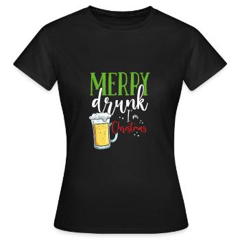 Joyeux ivrognes à Noël - T-shirt Femme - noir - Devant - AI Model Female 172 dark (172cm)