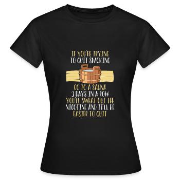 Rendez-vous au sauna pour participer à la - T-shirt Femme - noir - Devant - AI Model Female 172 dark (172cm)