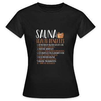 Health benefits of the sauna - Women's T-Shirt - black - Front - AI Model Female 172 dark (172cm)