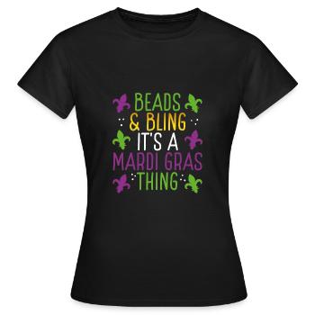 Perlen Und Bling - Frauen T-Shirt - Schwarz - Vorne - AI Model Female 172 dark (172cm)