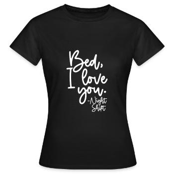 Lit je t’aime - T-shirt Femme - noir - Devant - AI Model Female 172 dark (172cm)