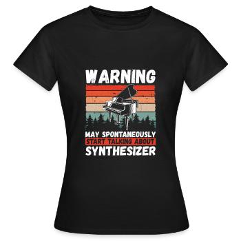 Avertissement démarrage à propos du synthétiseur - T-shirt Femme - noir - Devant - AI Model Female 172 dark (172cm)