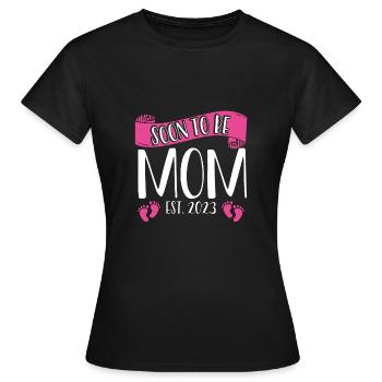 Bientôt maman 2023 - T-shirt Femme - noir - Devant - AI Model Female 172 dark (172cm)