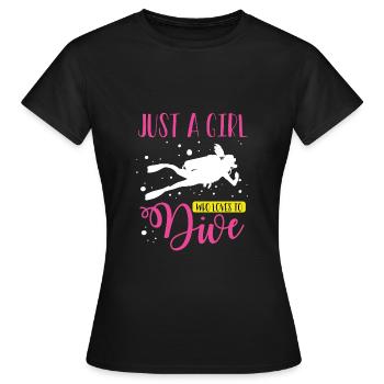 Juste une fille qui aime plonger - T-shirt Femme - noir - Devant - AI Model Female 172 dark (172cm)