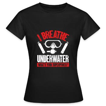 Je respire sous l’eau - T-shirt Femme - noir - Devant - AI Model Female 172 dark (172cm)