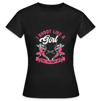Je tire comme une archer girl - T-shirt Femme - noir - Devant - AI Model Female 172 dark (172cm)