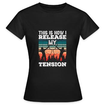 Je lâche prise sur ma tension - T-shirt Femme - noir - Devant - AI Model Female 172 dark (172cm)