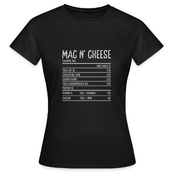 Calories du macaroni au fromage - T-shirt Femme - noir - Devant - AI Model Female 172 dark (172cm)
