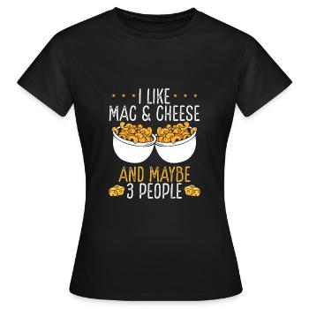 J’aime le macaroni au fromage - T-shirt Femme - noir - Devant - AI Model Female 172 dark (172cm)
