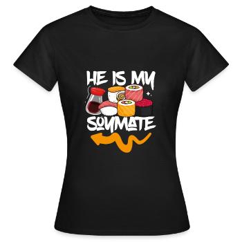 C’est mon camarade de soja - T-shirt Femme - noir - Devant - AI Model Female 172 dark (172cm)