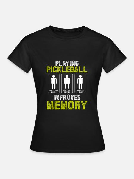 Pickleball speicher Wiedergeben - Frauen T-Shirt - Schwarz