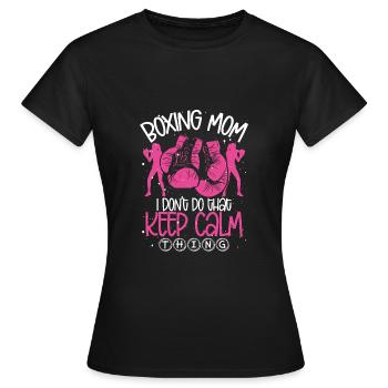 Boxende Mutter - Frauen T-Shirt - Schwarz - Vorne - AI Model Female 172 dark (172cm)