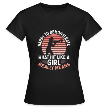 Gerne Boxen Demonstrieren - Frauen T-Shirt - Schwarz - Vorne - AI Model Female 172 dark (172cm)