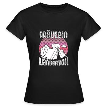 Fräulein Wandervoll - Frauen T-Shirt - Schwarz - Vorne - AI Model Female 172 dark (172cm)