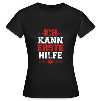 Ich Kann Erste Hilfe - Frauen T-Shirt - Schwarz - Vorne - AI Model Female 172 dark (172cm)