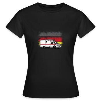 Deutscher Krankenwagen - Frauen T-Shirt - Schwarz - Vorne - AI Model Female 172 dark (172cm)