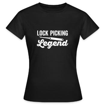 Légende du crochetage de serrure - T-shirt Femme - noir - Devant - AI Model Female 172 dark (172cm)