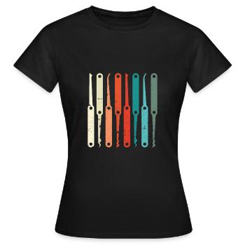 Crochetage de serrure coloré - T-shirt Femme - noir - Devant - AI Model Female 172 dark (172cm)