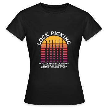 Das Knacken Von Schlössern Ist Wie Das - Frauen T-Shirt - Schwarz - Vorne - AI Model Female 172 dark (172cm)