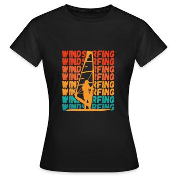 Planche à voile sur planche de surf - T-shirt Femme - noir - Devant - AI Model Female 172 dark (172cm)